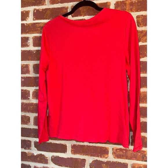 Lauren Raplh Lauren beaded crown logo - red long sleeve knit top size PL - Picture 3 of 5